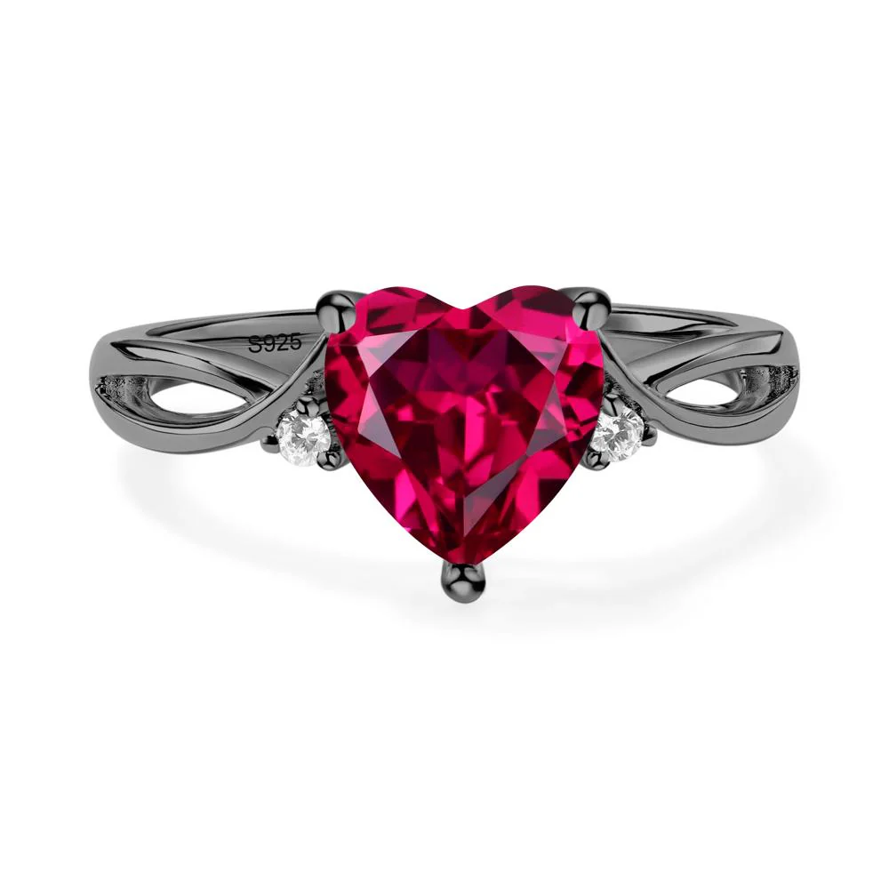 Heart Shaped Ruby Ring - Image 8