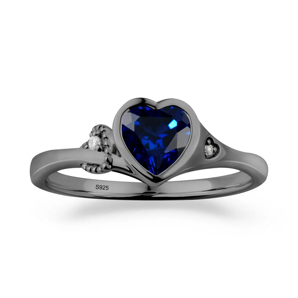 Heart Cut Sapphire Full Bezel Ring
