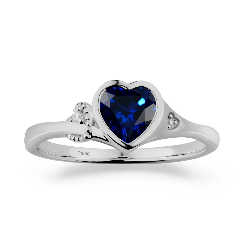 Heart Cut Sapphire Full Bezel Ring - Image 5