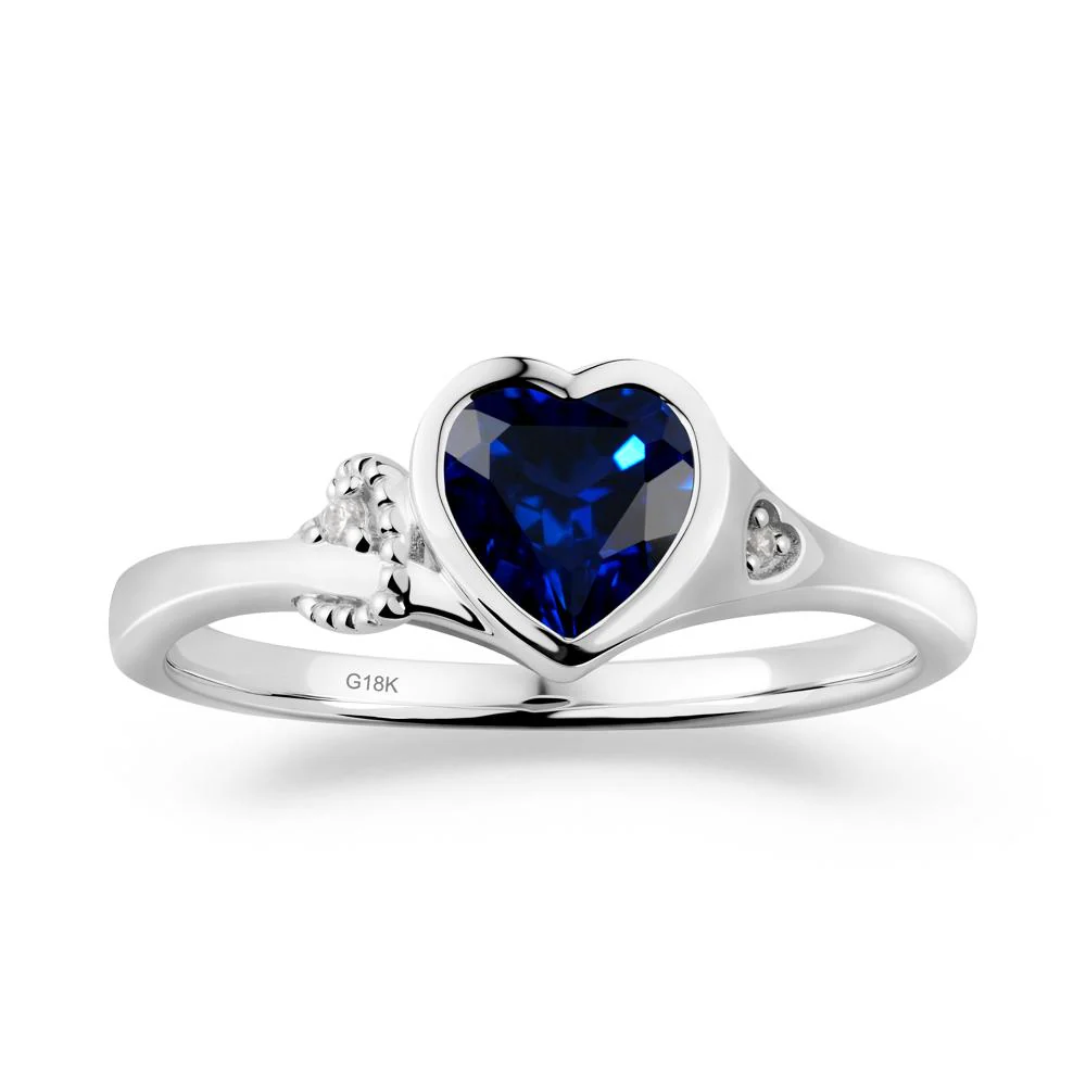 Heart Cut Sapphire Full Bezel Ring - Image 6