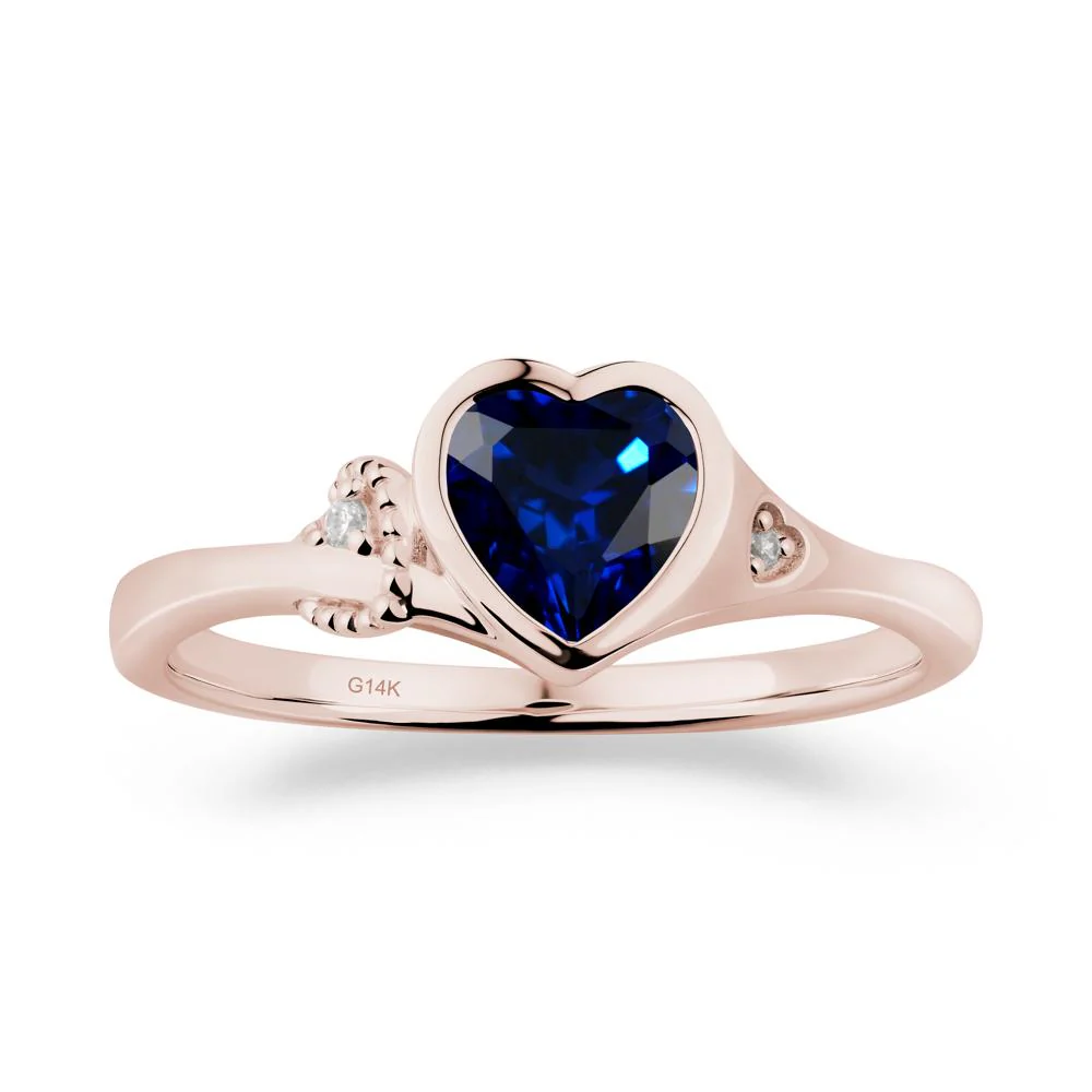 Heart Cut Sapphire Full Bezel Ring - Image 7