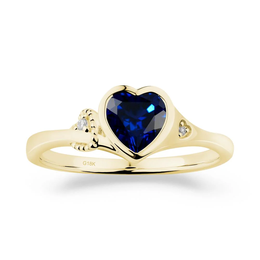 Heart Cut Sapphire Full Bezel Ring - Image 8