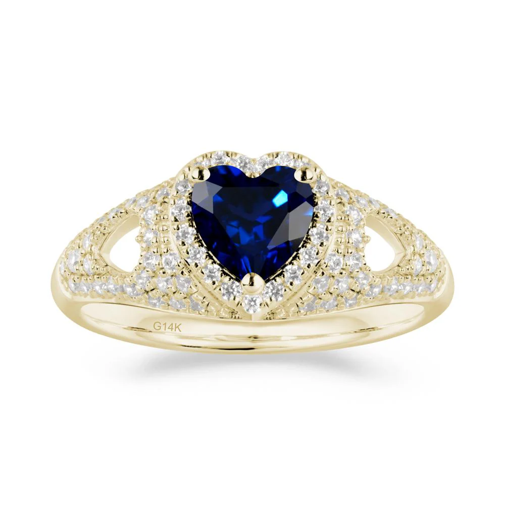 Heart Cut Sapphire Pave Ring
