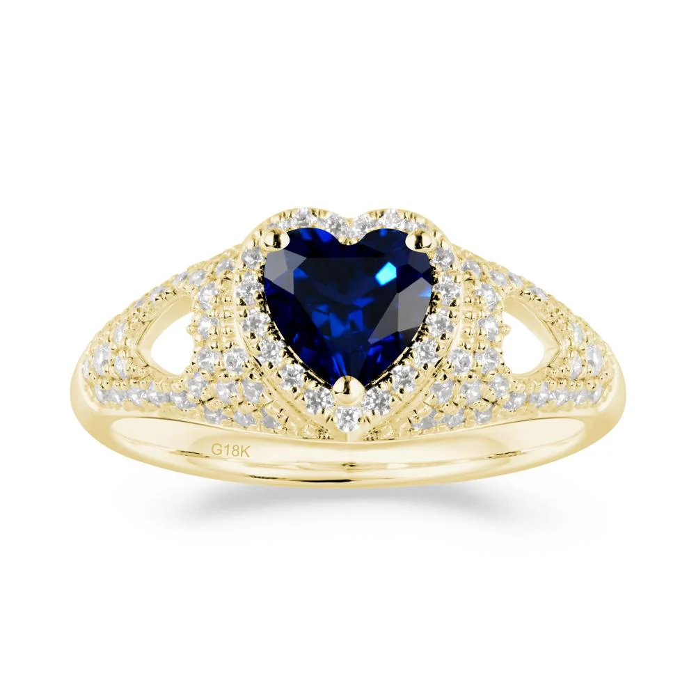 Heart Cut Sapphire Pave Ring - Image 4