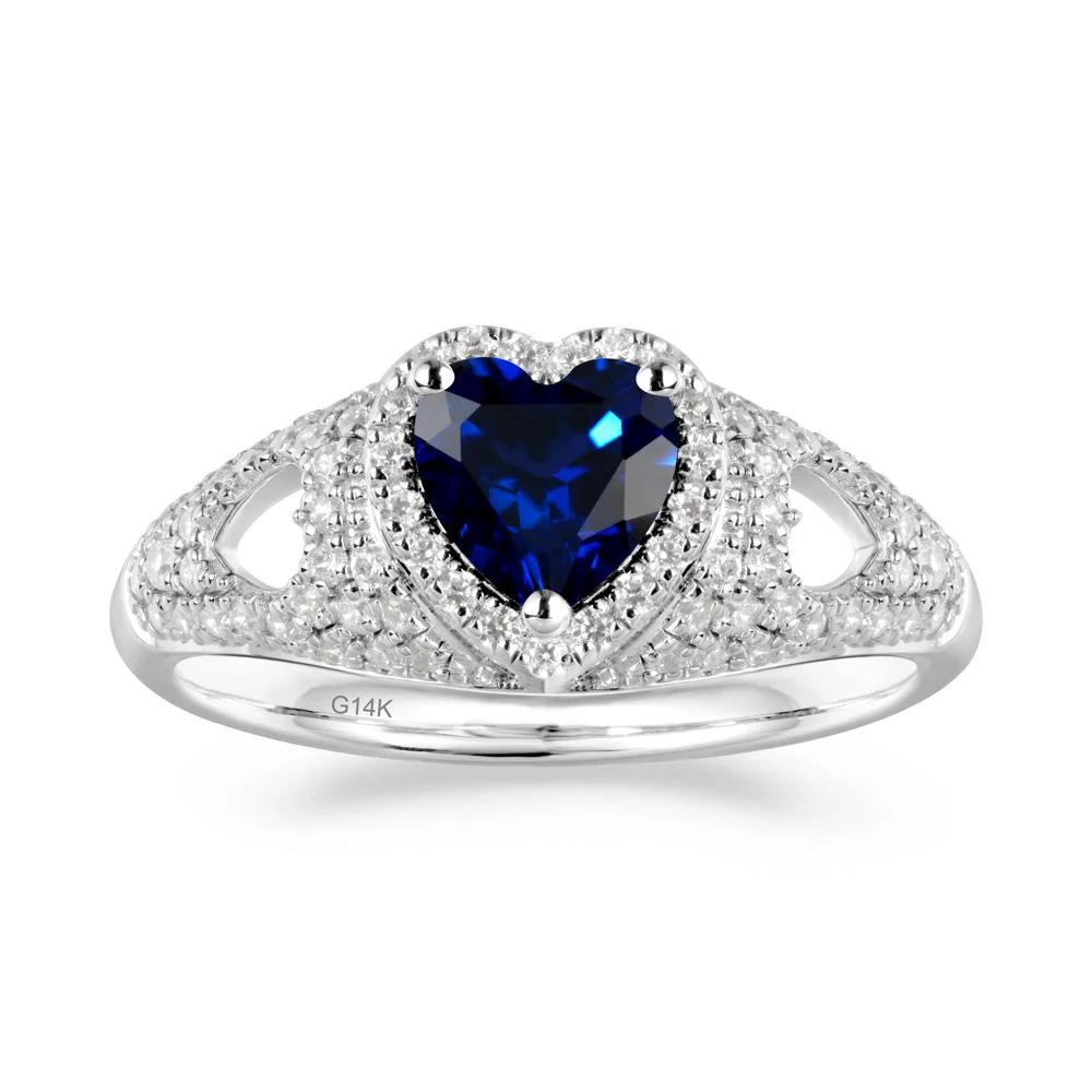 Heart Cut Sapphire Pave Ring - Image 6
