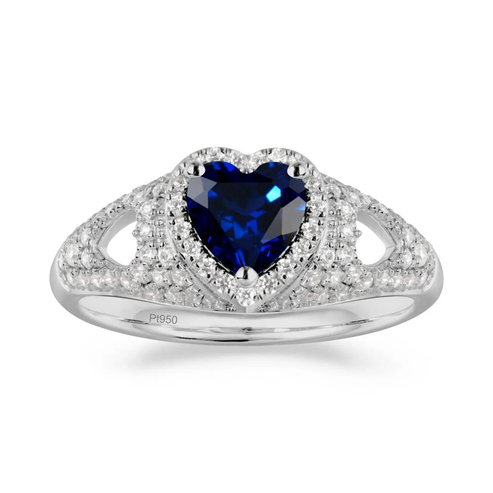 Heart Cut Sapphire Pave Ring - Image 8