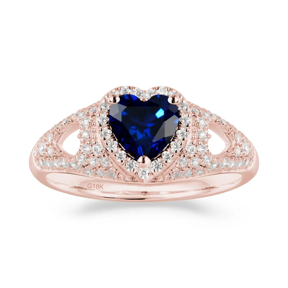 Heart Cut Sapphire Pave Ring - Image 9