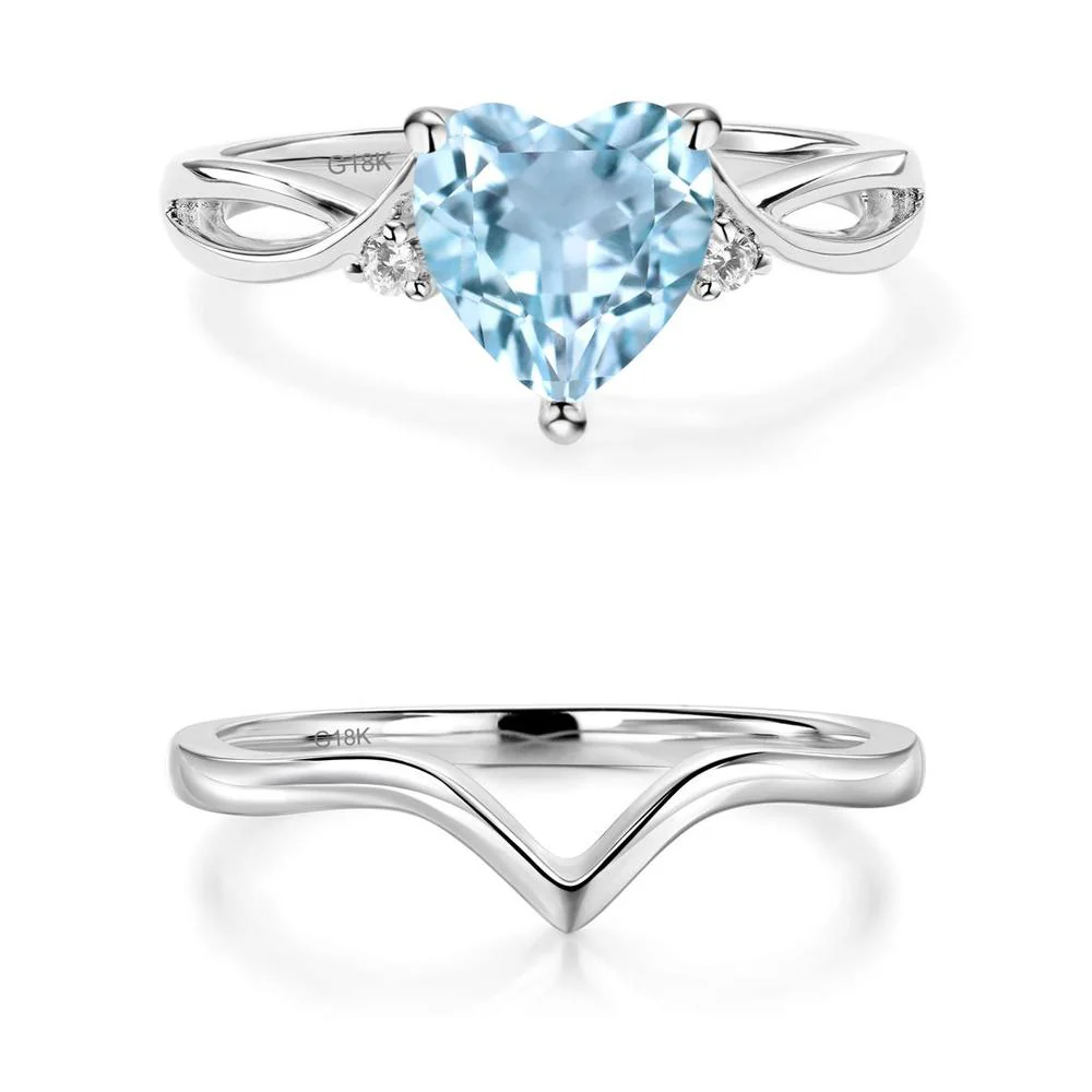 Heart Shaped Sky Blue Topaz Ring - Image 19