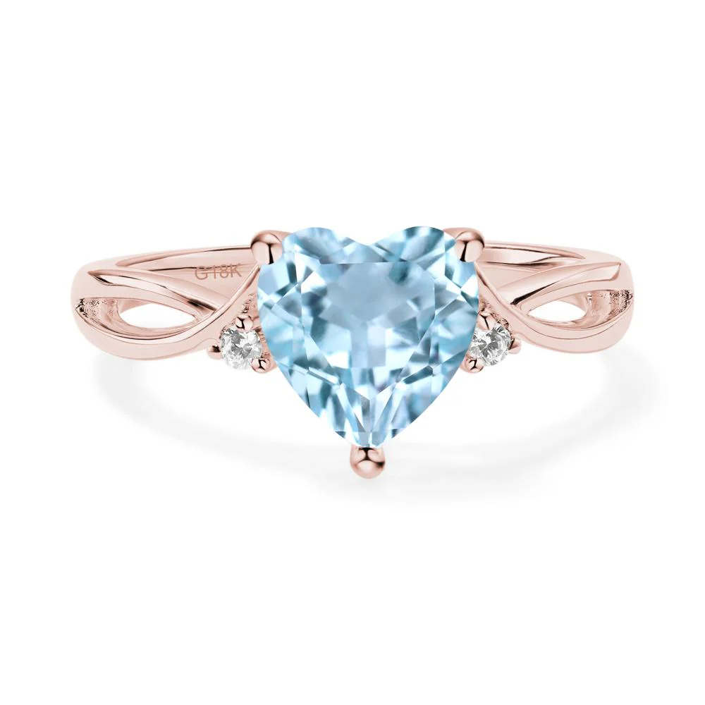 Heart Shaped Sky Blue Topaz Ring - Image 2
