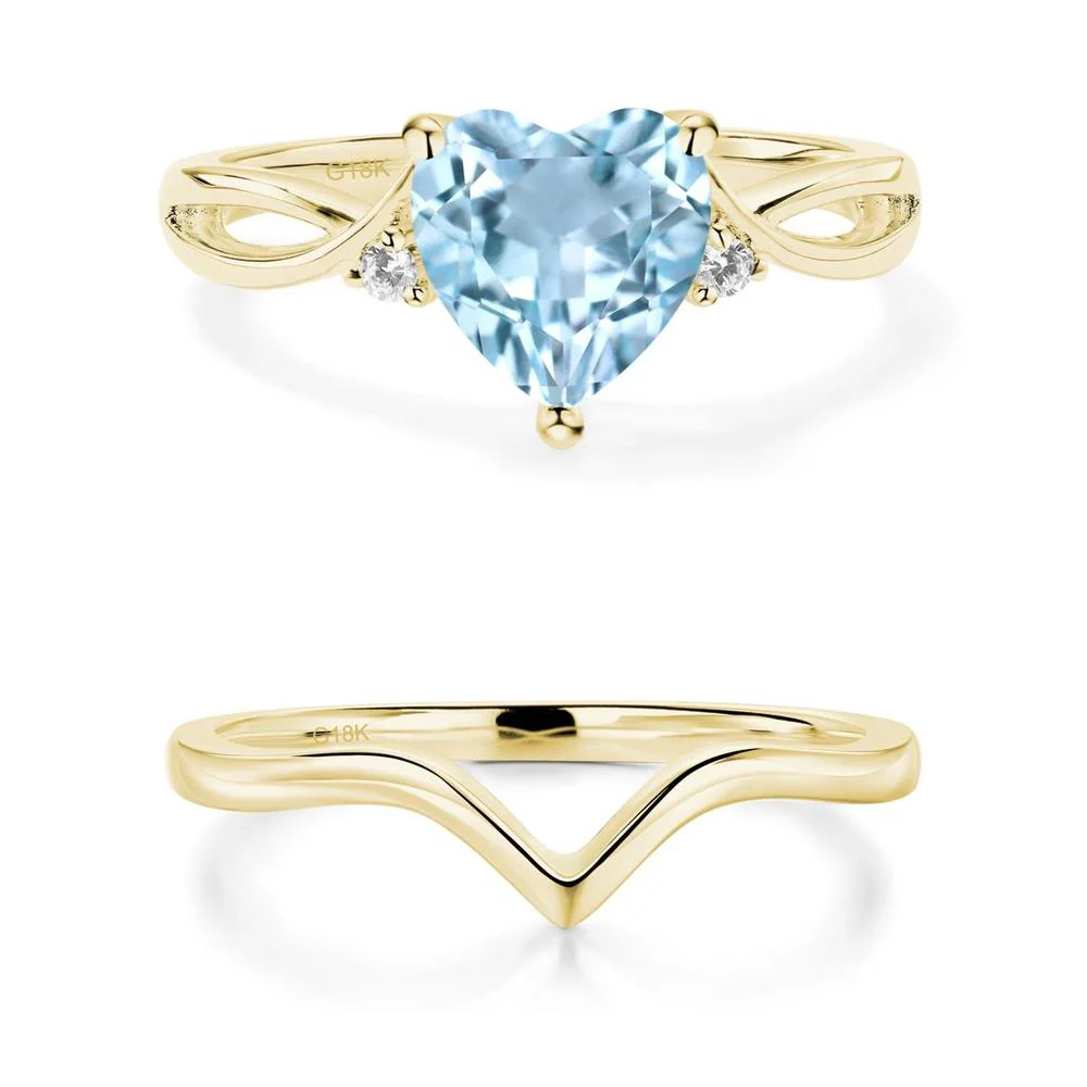 Heart Shaped Sky Blue Topaz Ring - Image 21