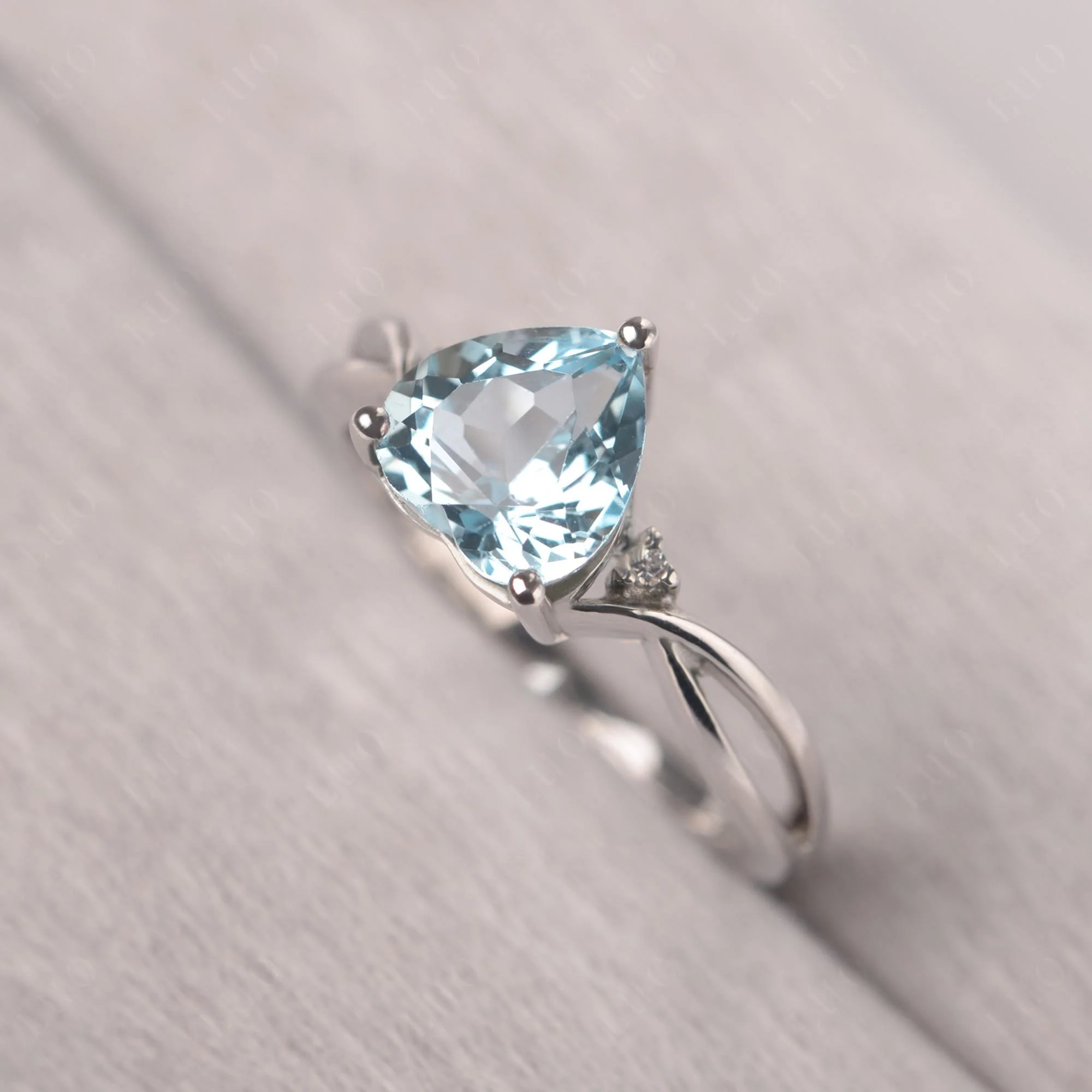 Heart Shaped Sky Blue Topaz Ring - Image 29