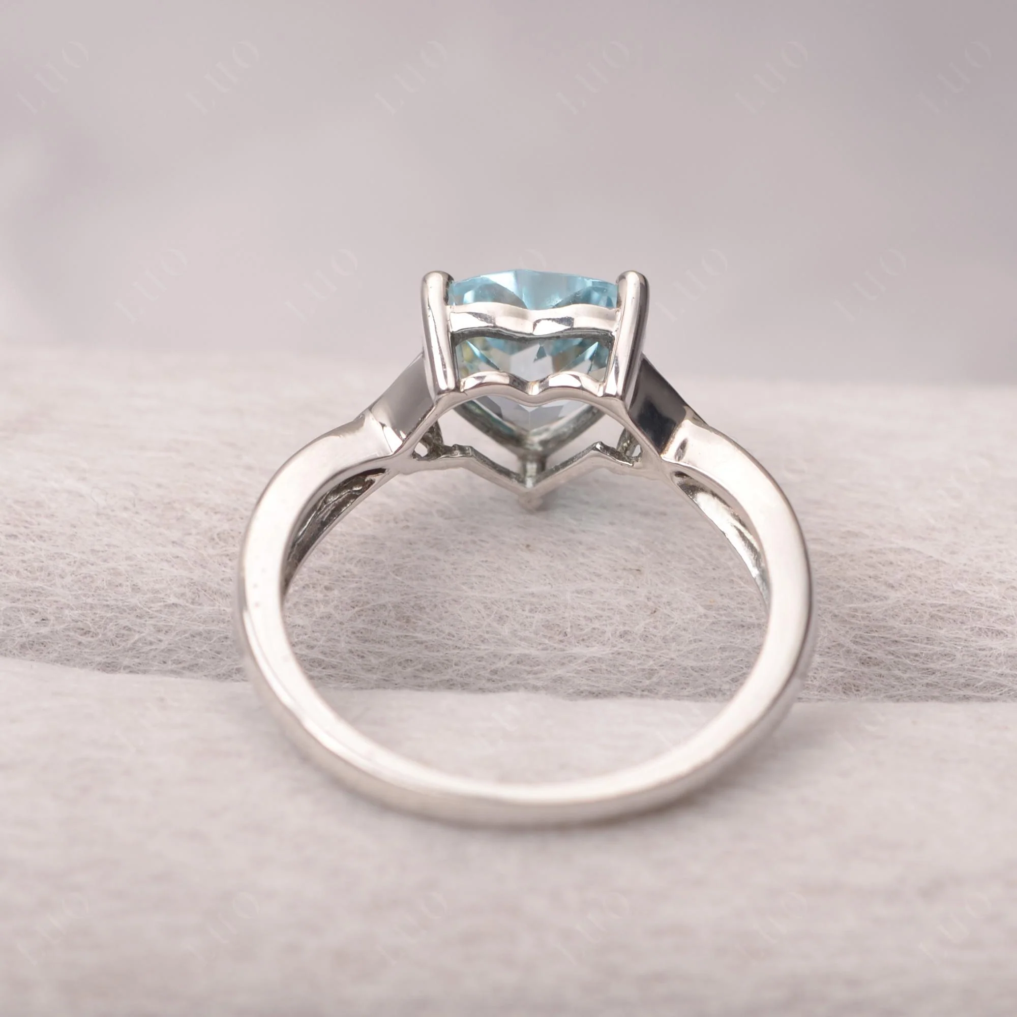Heart Shaped Sky Blue Topaz Ring - Image 31