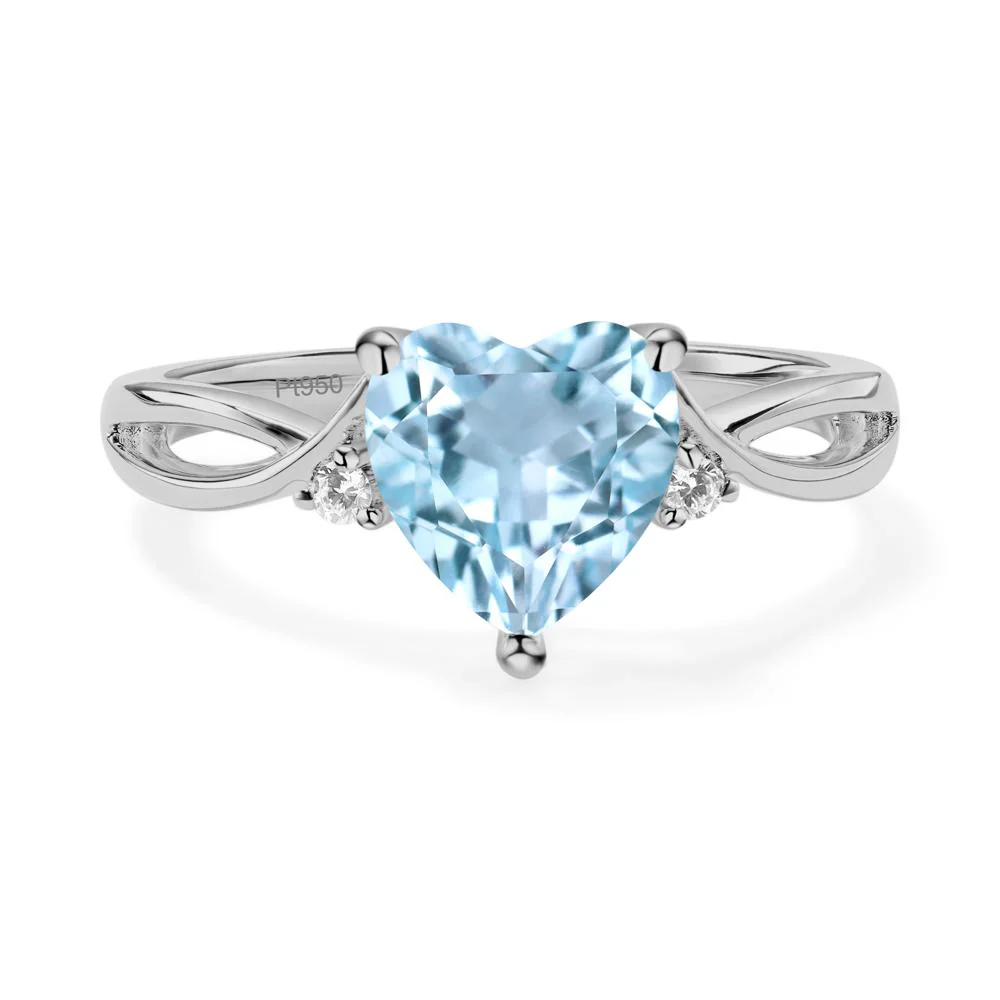 Heart Shaped Sky Blue Topaz Ring - Image 5