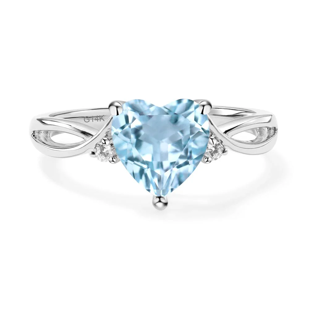 Heart Shaped Sky Blue Topaz Ring - Image 7