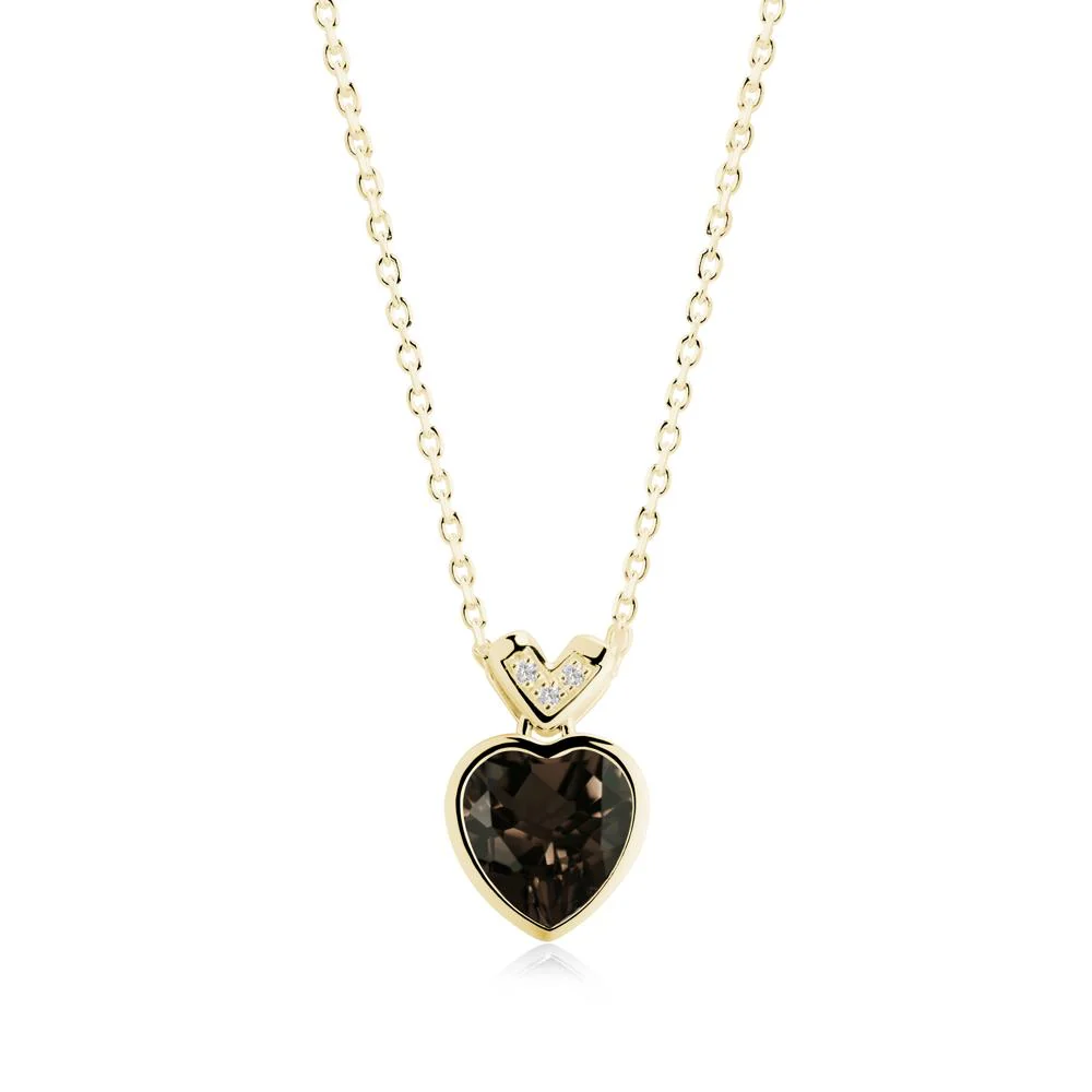 Heart-Cut Smoky Quartz Necklace with Chevron - Image 5