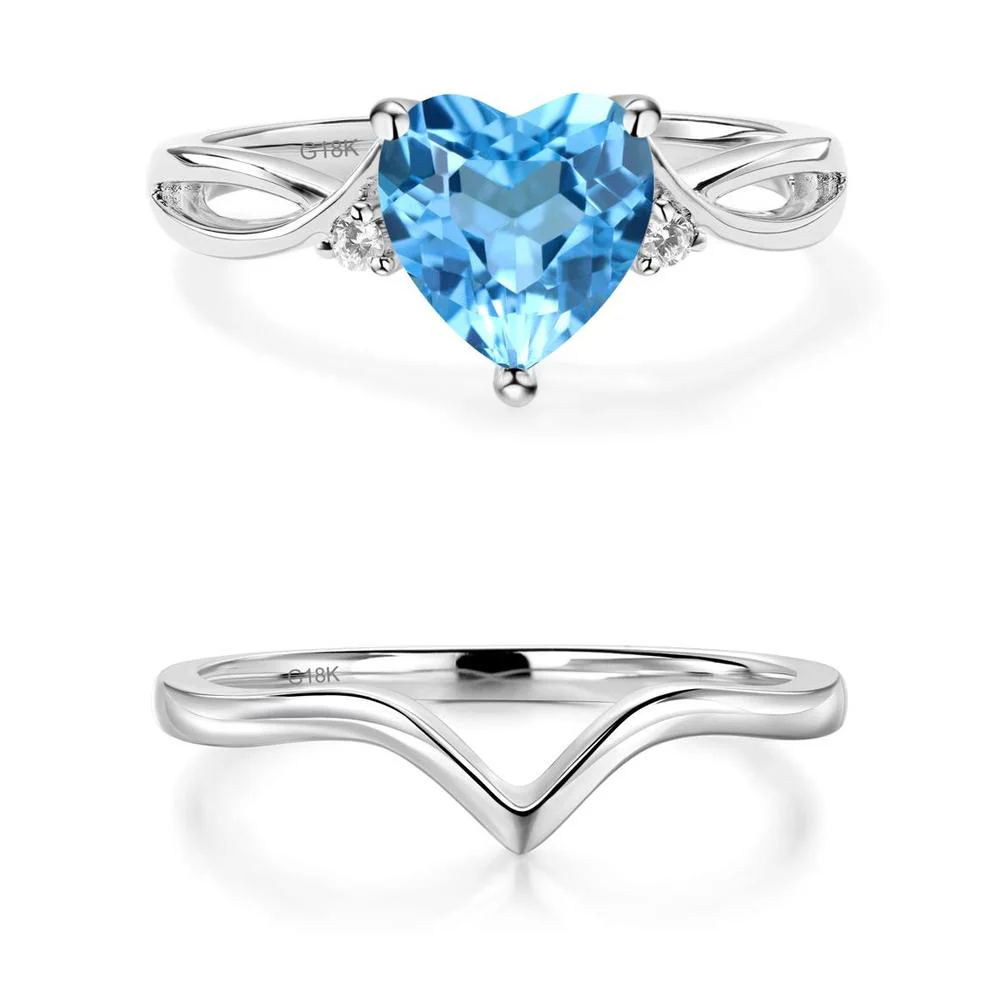 Heart Shaped Swiss Blue Topaz Ring - Image 19