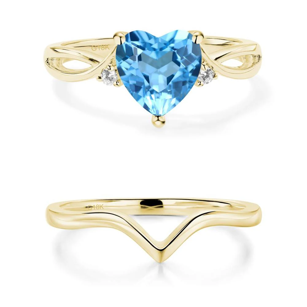Heart Shaped Swiss Blue Topaz Ring - Image 21
