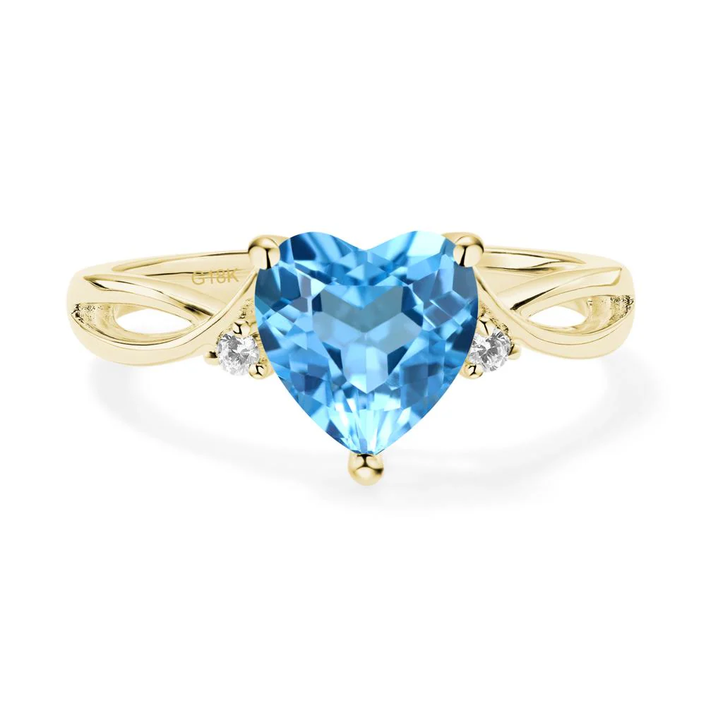 Heart Shaped Swiss Blue Topaz Ring - Image 7