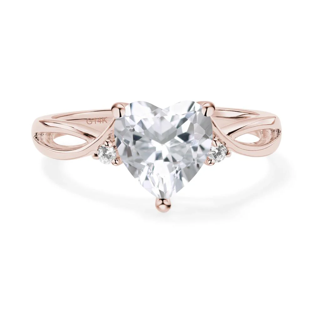 Heart Shaped White Topaz Ring