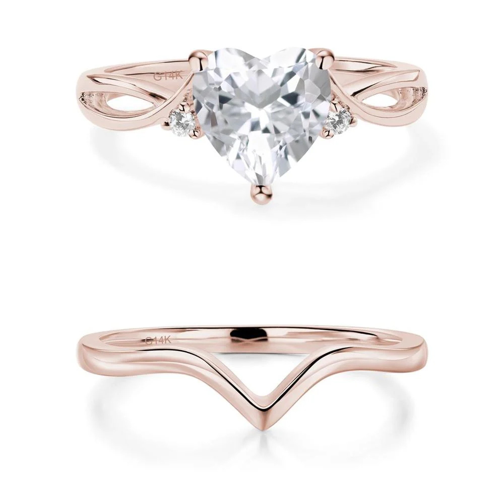 Heart Shaped White Topaz Ring - Image 11