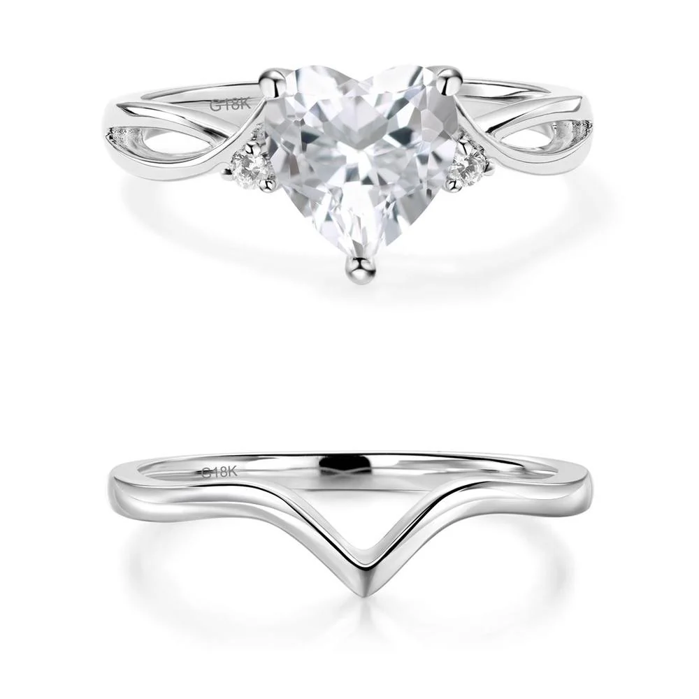 Heart Shaped White Topaz Ring - Image 19