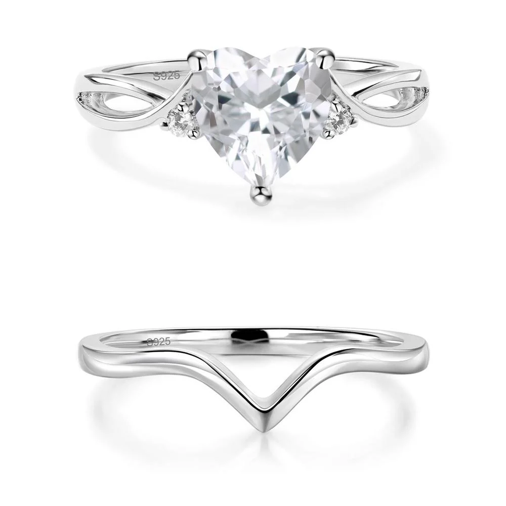 Heart Shaped White Topaz Ring - Image 27