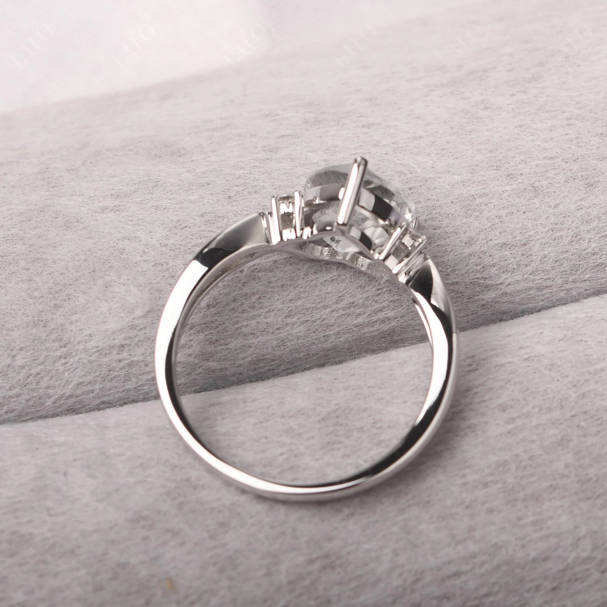 Heart Shaped White Topaz Ring - Image 31
