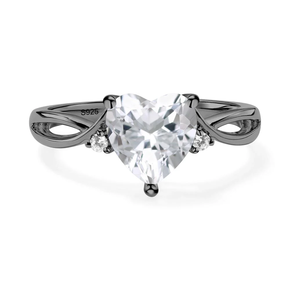 Heart Shaped White Topaz Ring - Image 5