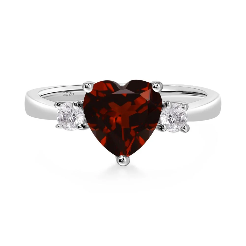 Heart Garnet Engagement Ring - Image 2