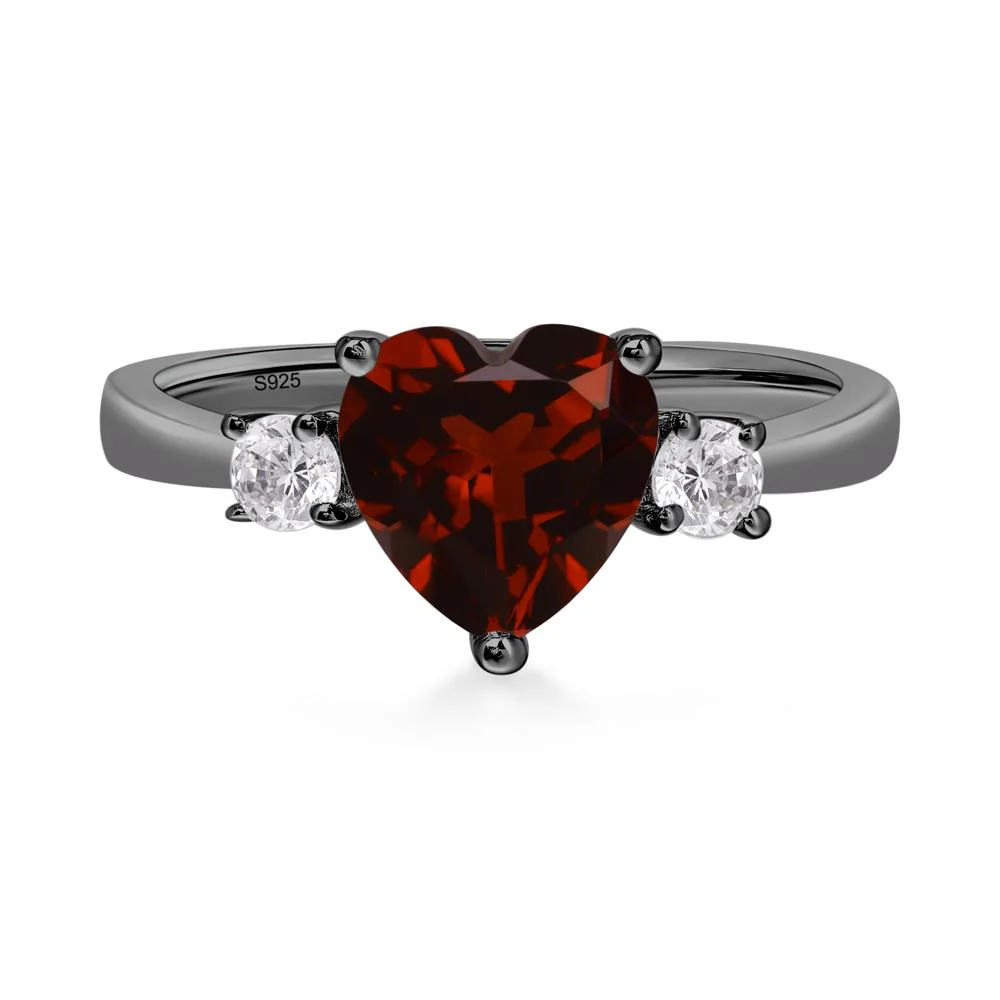 Heart Garnet Engagement Ring - Image 3