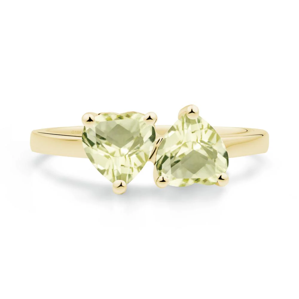 Heart Lemon Quartz Two Stone Ring - Image 6