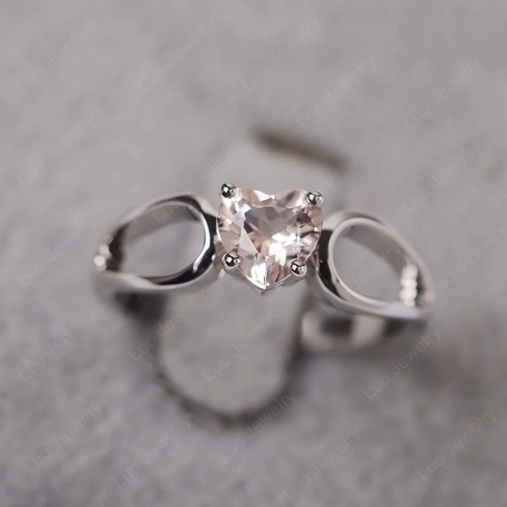 Heart Morganite Ring Split Shank