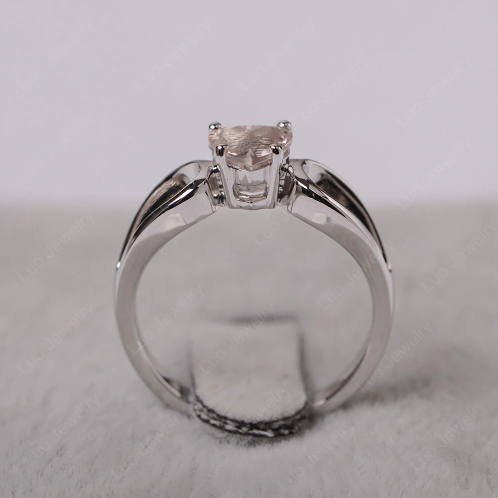 Heart Morganite Ring Split Shank - Image 3
