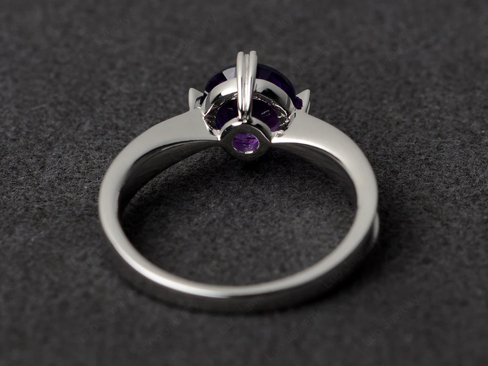Amethyst Concave Band Ring - Image 3