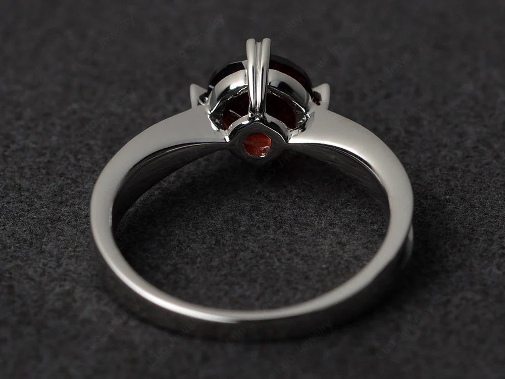 Garnet Heart Prong Ring - Image 3