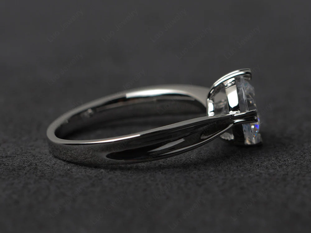 Moissanite Heart Prong Ring - Image 2