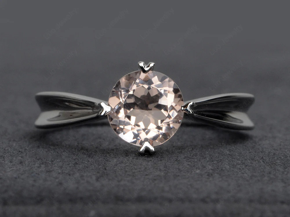 Morganite Concave Band Ring