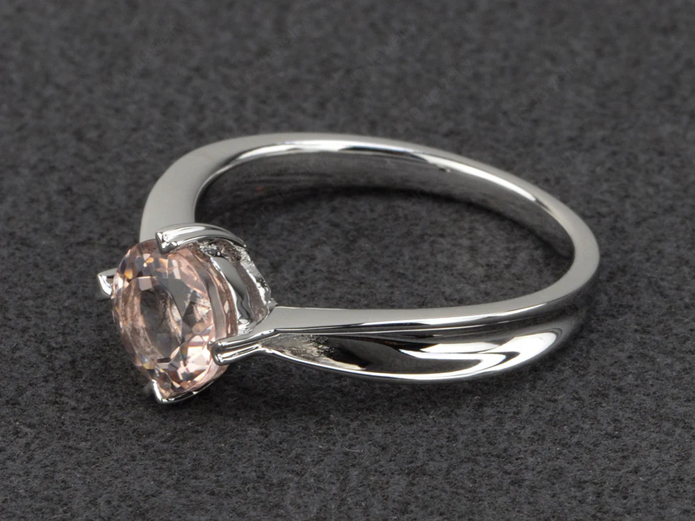 Morganite Concave Band Ring - Image 2