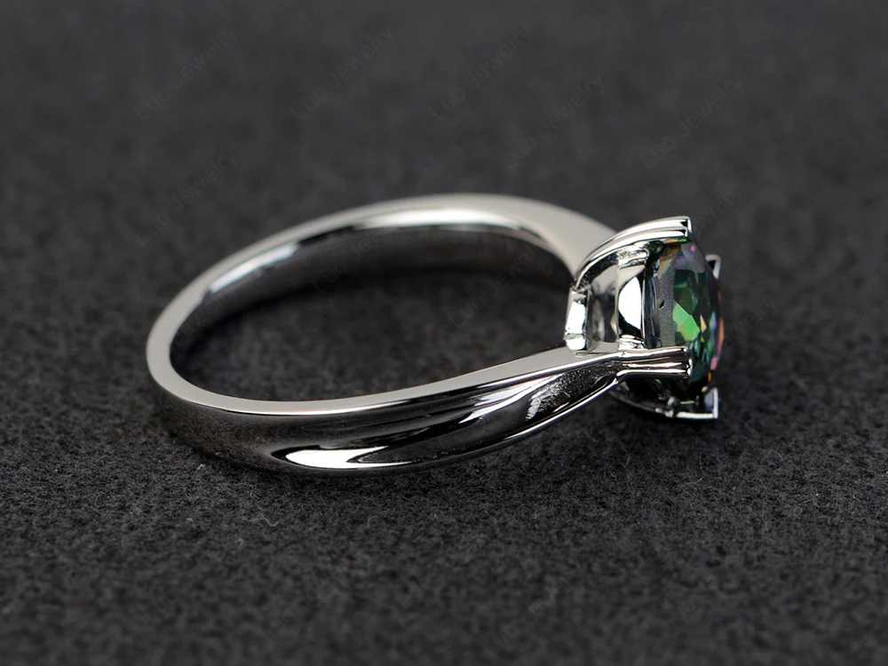Mystic Topaz Heart Prong Ring - Image 2