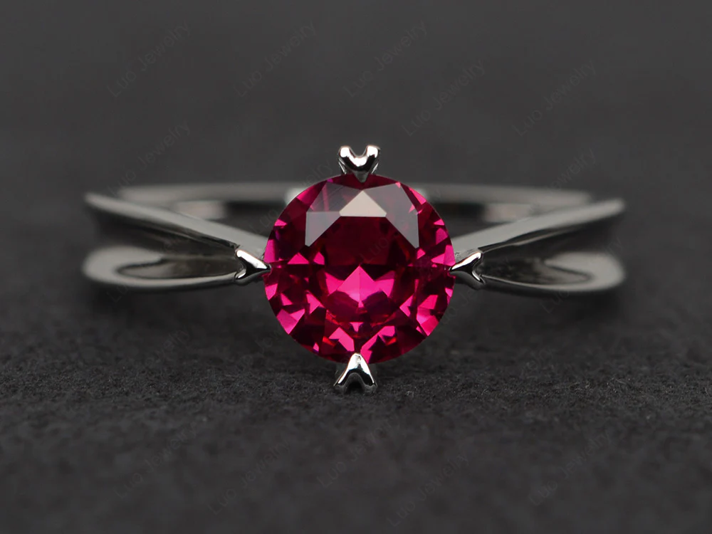 Ruby Concave Band Ring