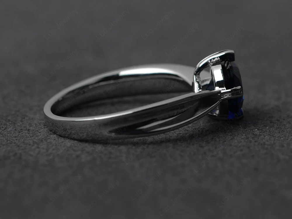 Sapphire Heart Prong Ring - Image 2