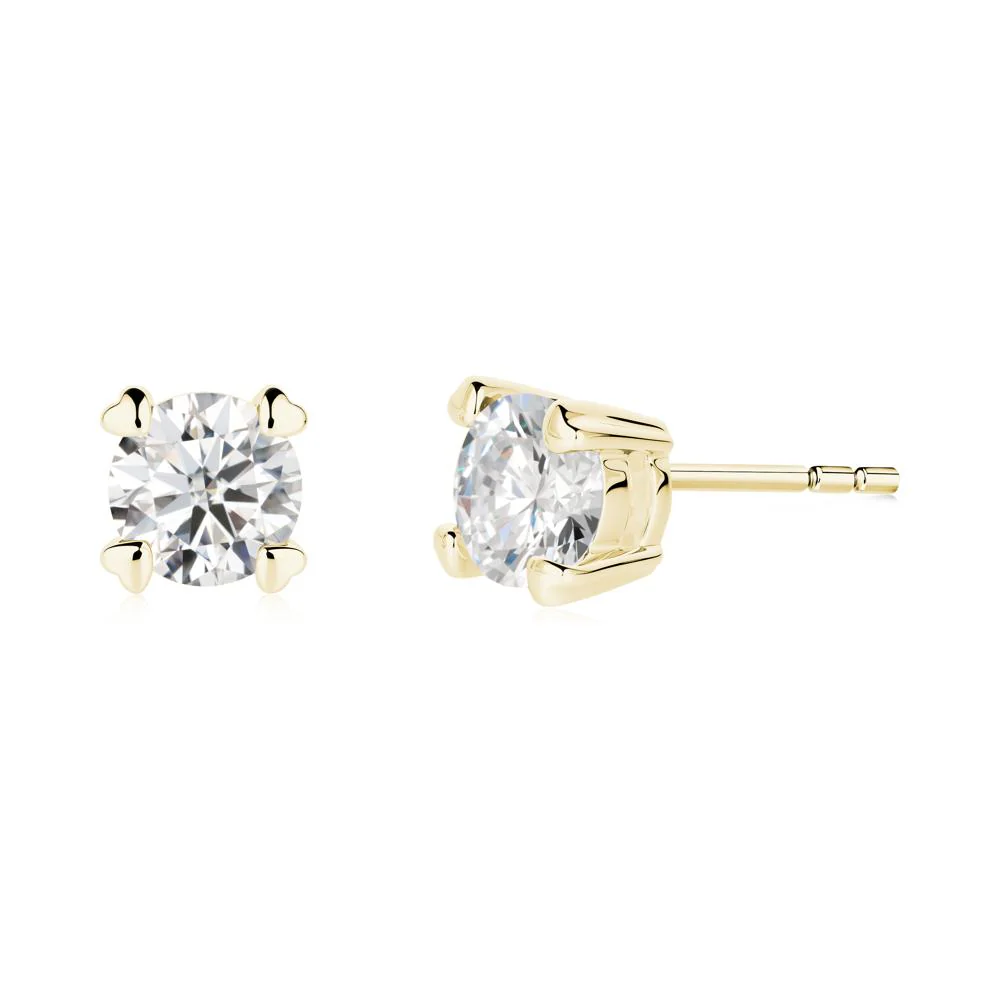Heart Prongs Moissanite Stud Earrings - Image 4