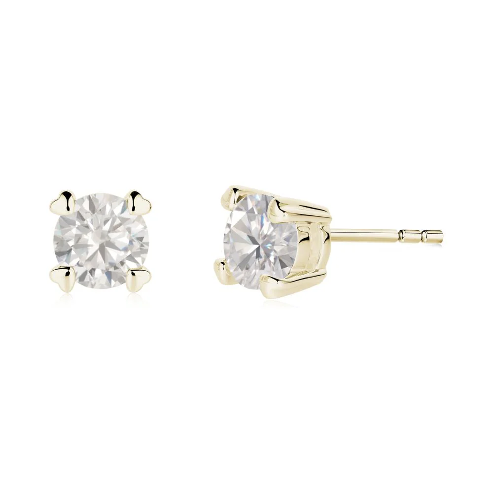 Heart Prongs Solitaire Cubic Zirconia Earrings