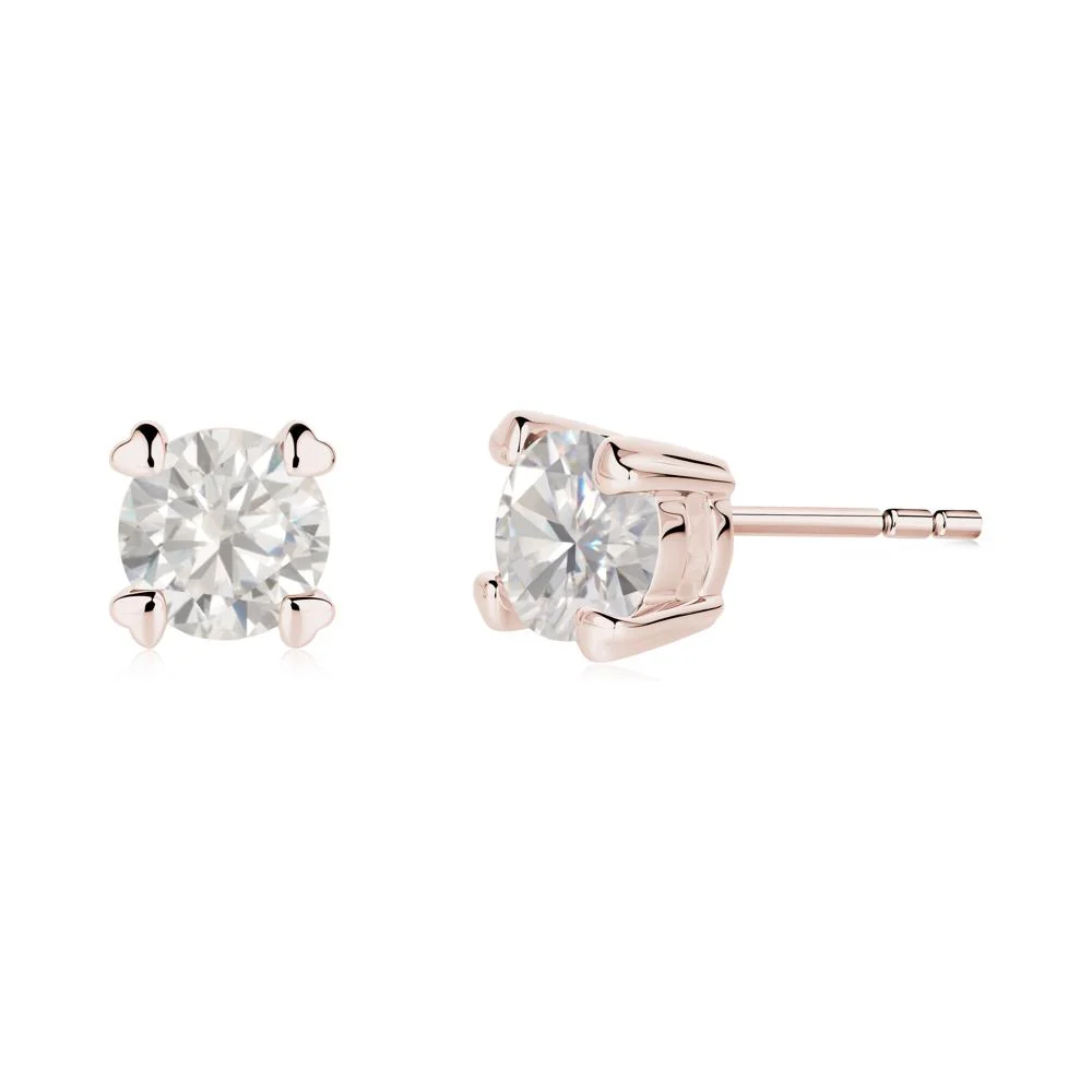 Heart Prongs Solitaire Cubic Zirconia Earrings - Image 5
