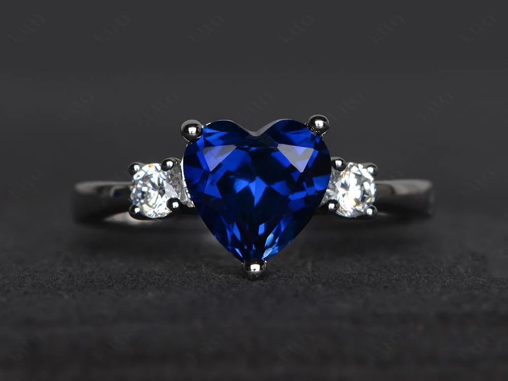 Heart Sapphire Engagement Ring - Image 10