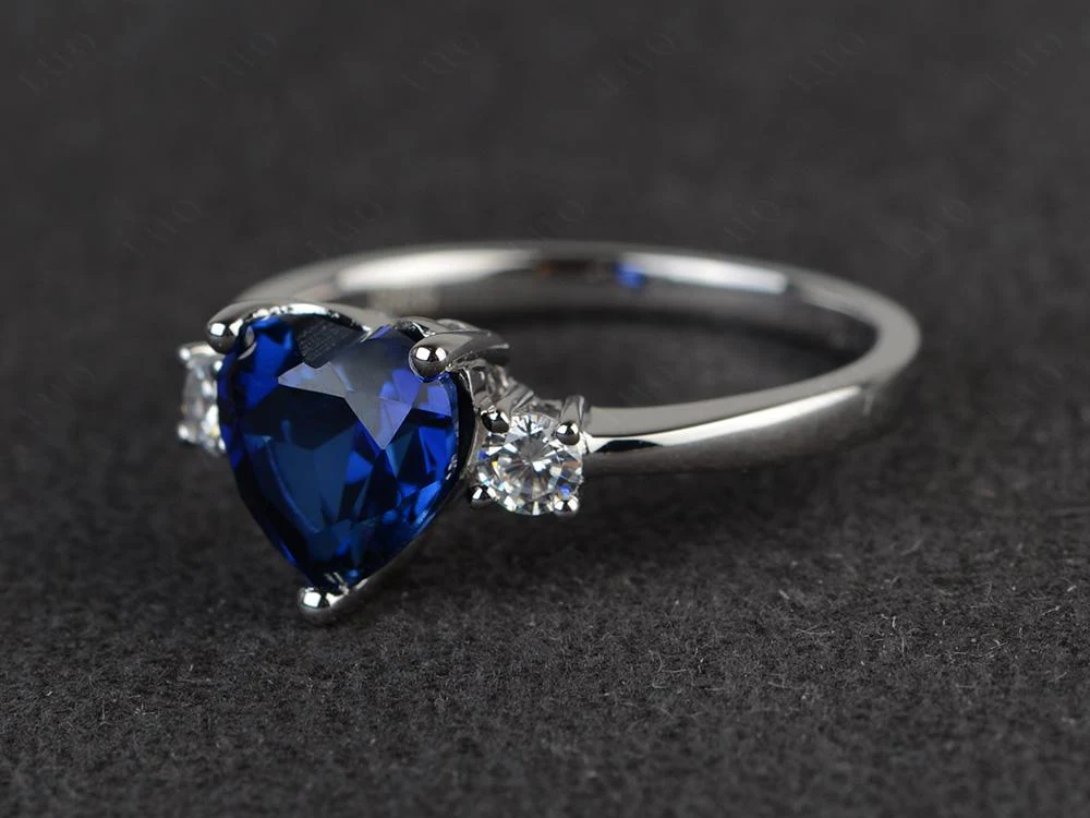 Heart Sapphire Engagement Ring - Image 11