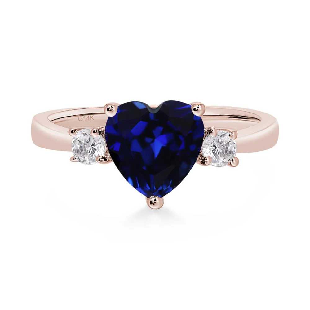 Heart Sapphire Engagement Ring - Image 5