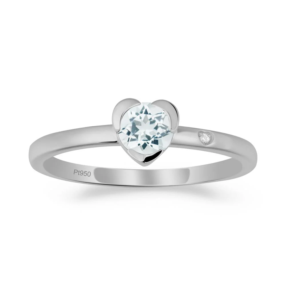 Heart Setting Aquamarine Ring