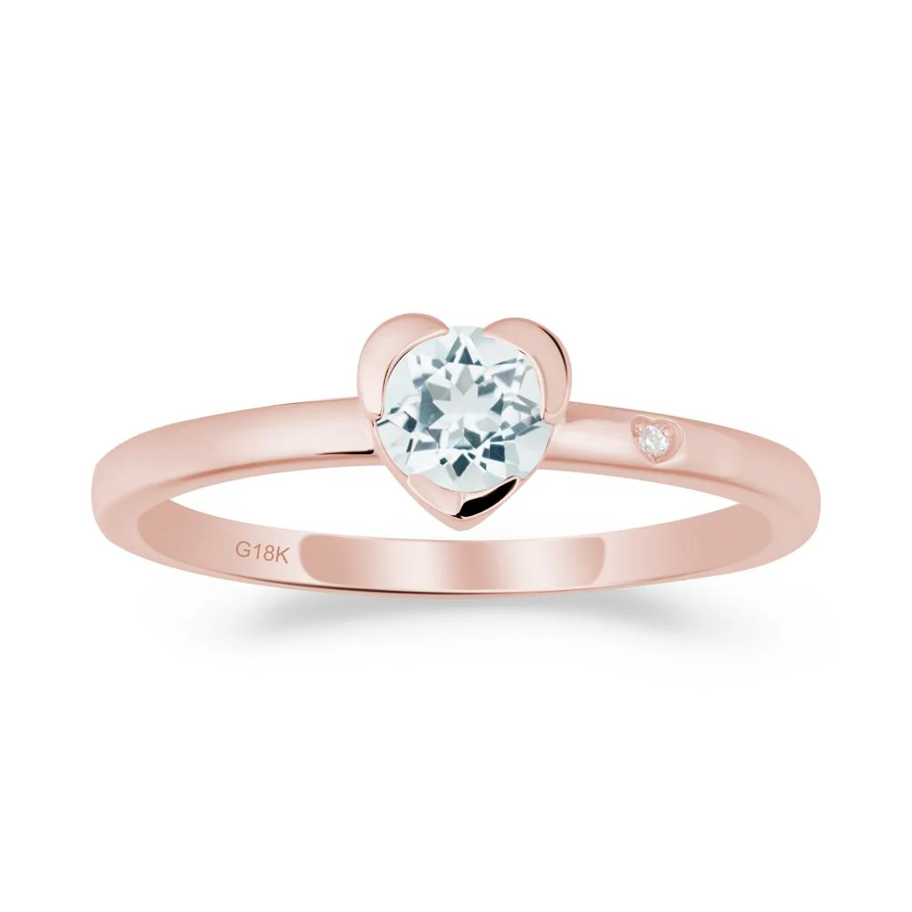 Heart Setting Aquamarine Ring - Image 4
