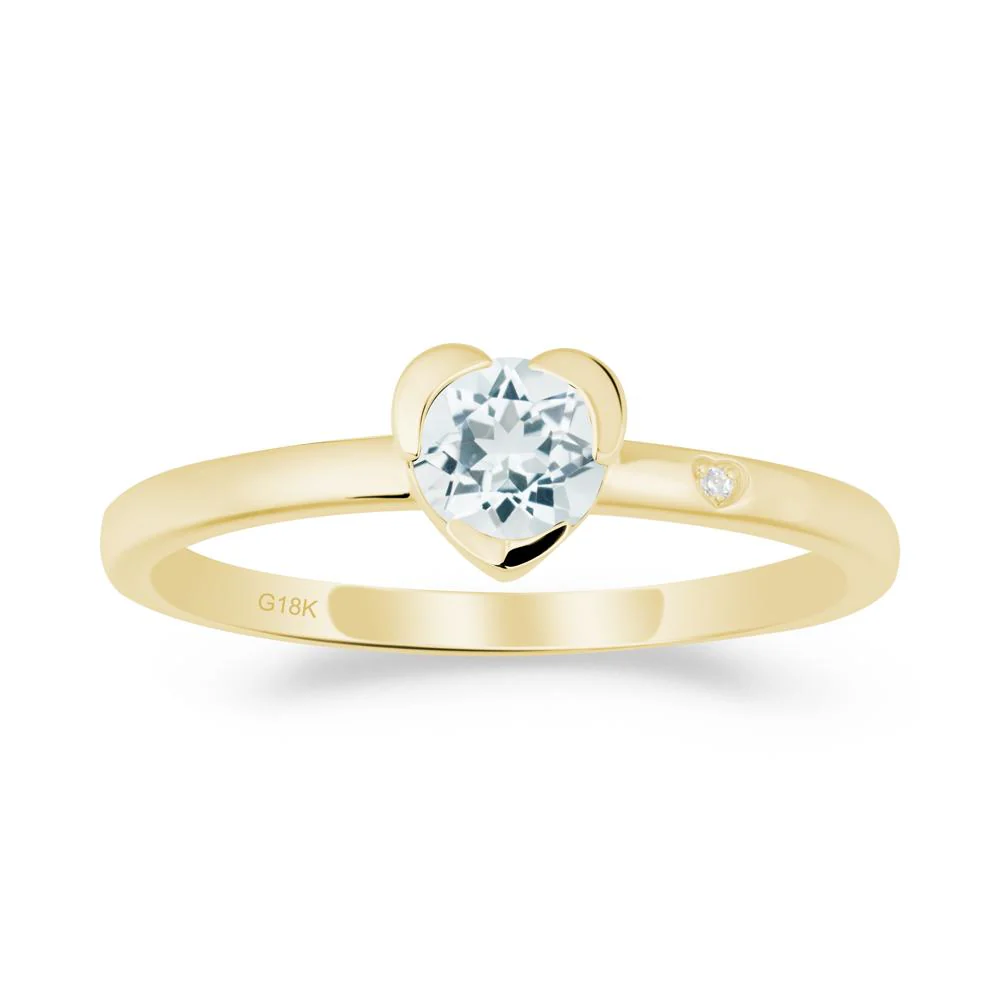 Heart Setting Aquamarine Ring - Image 5